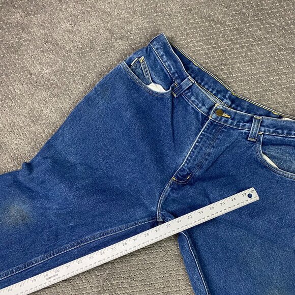 Carhartt FR Jeans Men's 36 x 30 Fits 34.5 x 29.25 Flame Resistant Blue Cotton - Picture 13 of 14